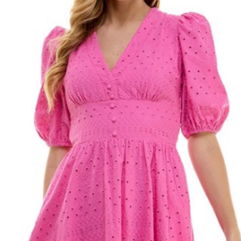 NWT City Studio Junior’s Cotton Embroidered Eyelet Midi Dress - Picture 2 of 12